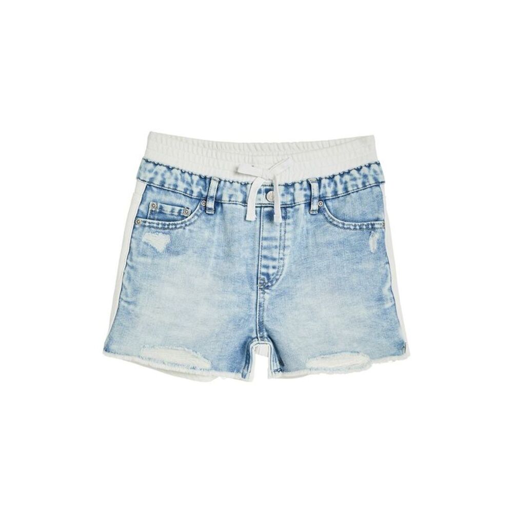 Tractr Girls Jeans French Terry Denim Combo Short, Blue